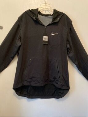 Nike Black/ Grey Hooded Windbreaker Parka NWT.